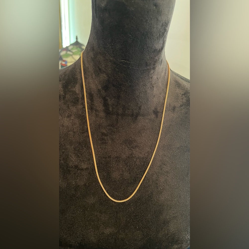 Vintage Gold plated Snake 24” Necklace